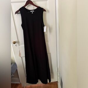 Nordstrom Black Sleeveless Midi Dress